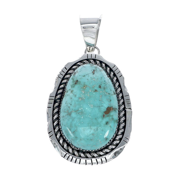 Navajo Sterling Silver Turquoise Pendant NX11793